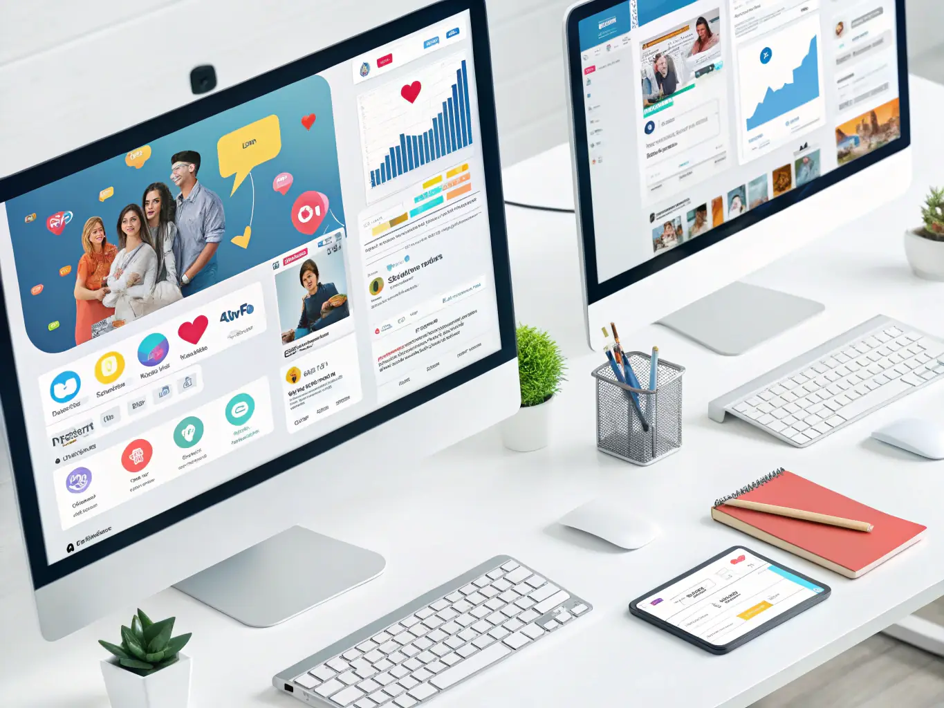 A visually appealing image of various social media posts and articles created for a local Tampa Bay business, showcasing the diversity and quality of NearNet Local's content creation services.