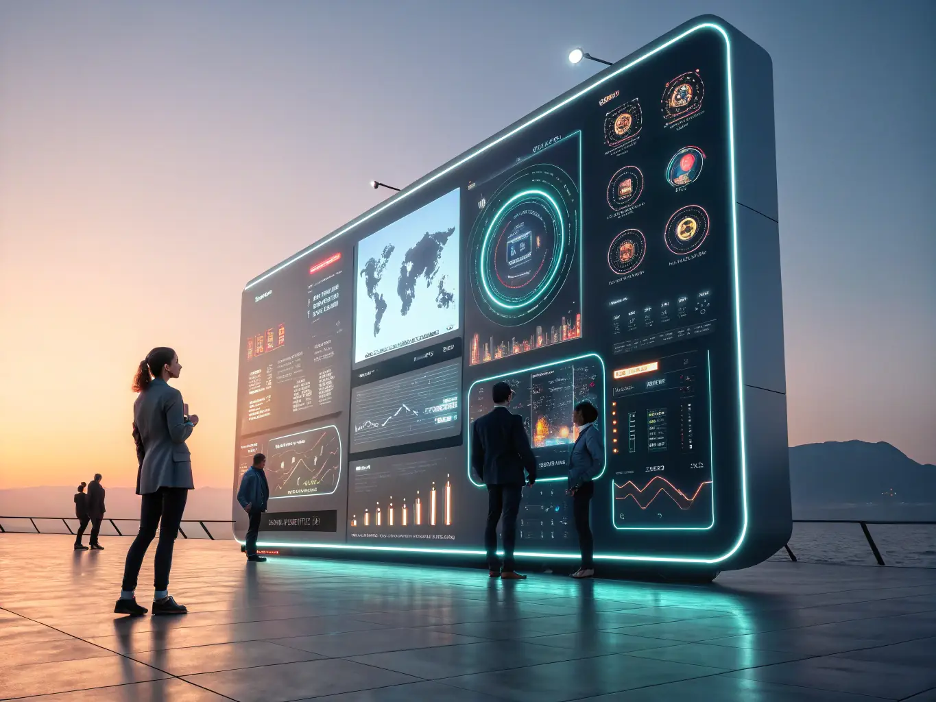 An image depicting an AI interface generating content suggestions, with data visualizations highlighting content performance metrics, illustrating the use of AI in content creation.