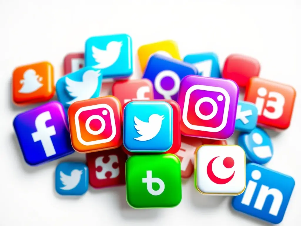 A creative visual showcasing various social media platforms (Facebook, Instagram, LinkedIn) with interconnected lines representing targeted advertising campaigns. The image conveys the idea of a cohesive and integrated social media strategy.