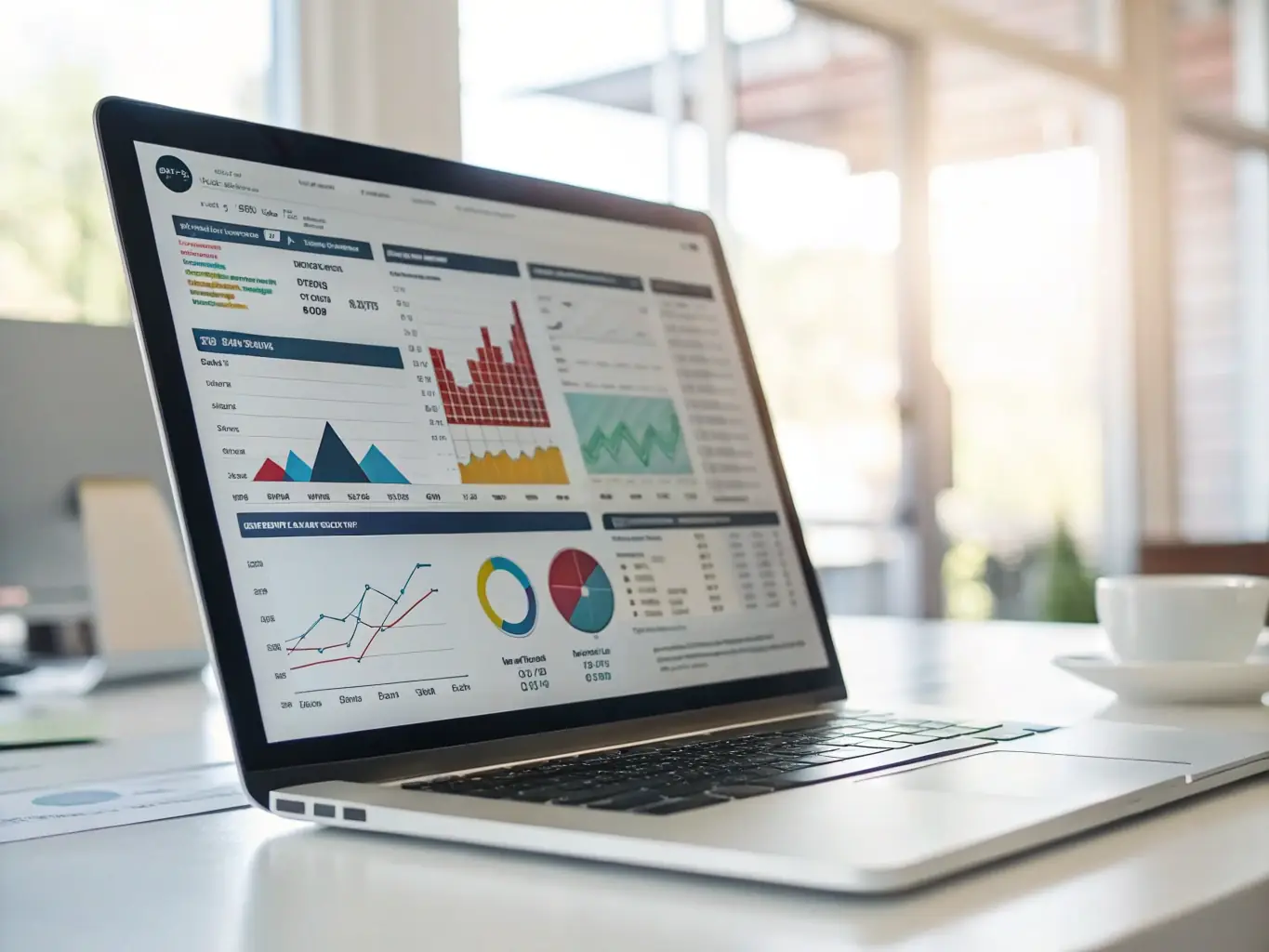 An image of a data analytics dashboard displaying key performance indicators (KPIs) for a paid social media campaign, such as impressions, clicks, conversions, and ROI. The dashboard is clean, easy-to-read, and highlights the success of the campaign.