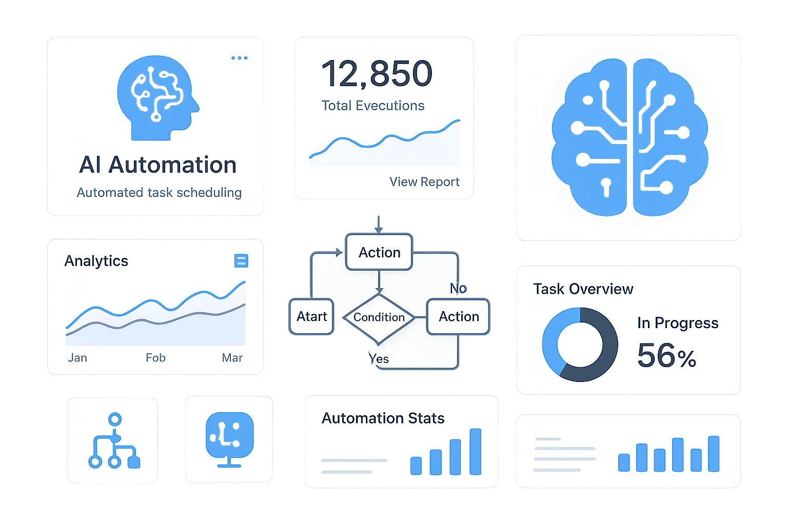 Professional AI automation dashboard elements and 1758811386697